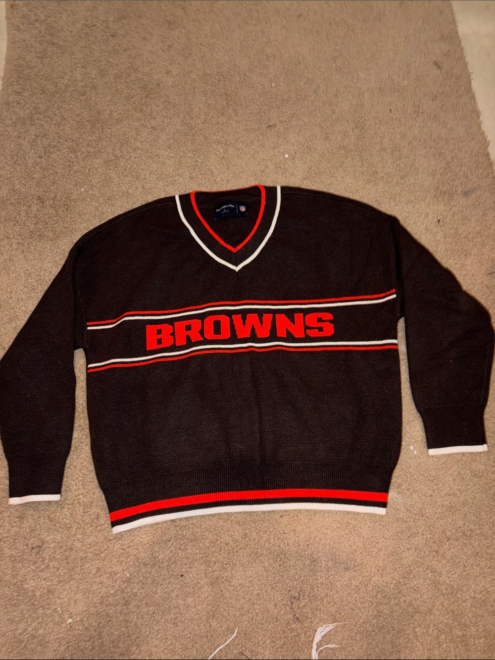 Abercrombie & Fitch NFL Collection Browns V-Neck Sweater
